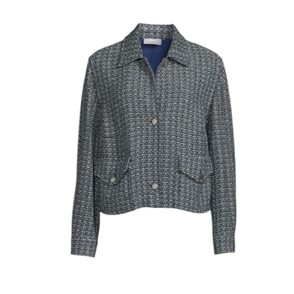 AKRIS PUNTO - Tweed Spread Collar Jacket Sz 14 - Picture 3 of 11